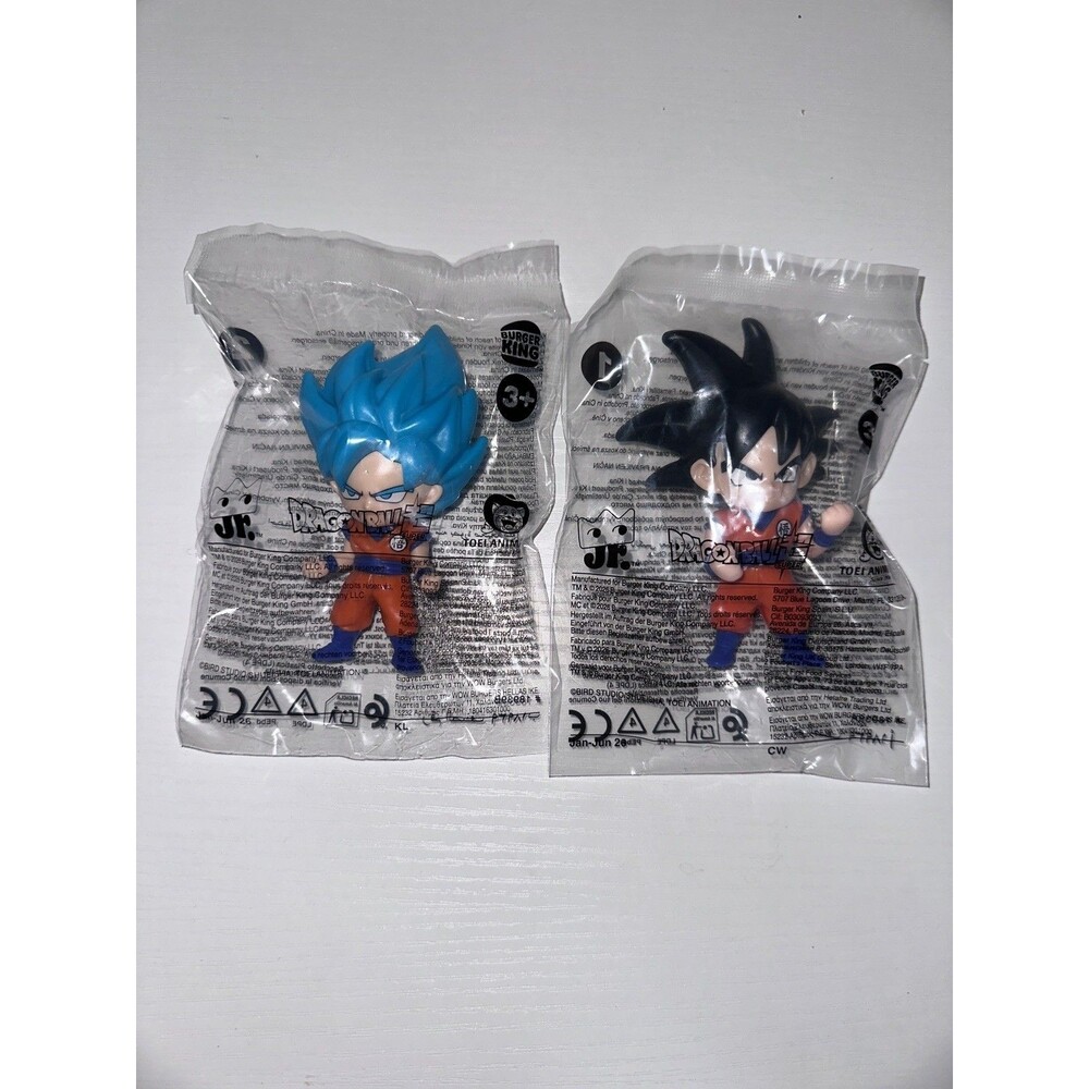 Burger King-Dragon Ball Lot of 2 Kid's Meal Toy Base Goku & SSGB Goku #1 #2